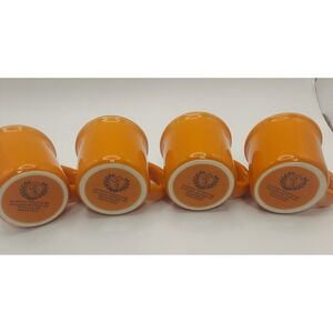 Robert Stanley Orange Enamel 2 oz ExpressoMugs Set of 4 Dishwasher MicrowaveSafe